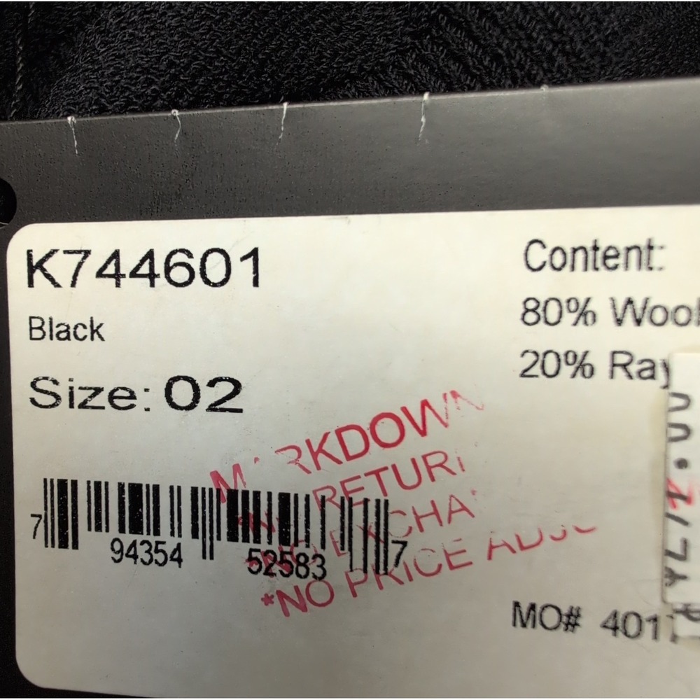 NWT St. John Basics Collection Pleated Skirt Sz 2 Black Wool Blend Pull On Midi - Picture 7 of 7